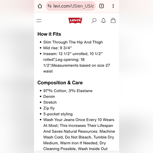 Levis 512 Bermuda Shorts - Picture 7 of 10